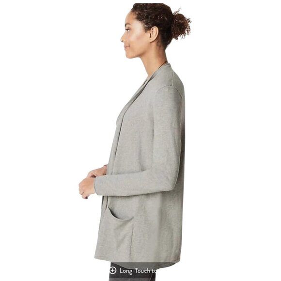 J. Jill Pure Jill Cotton Cashmere Open Front Long Sleeve Cardigan - Picture 3 of 12